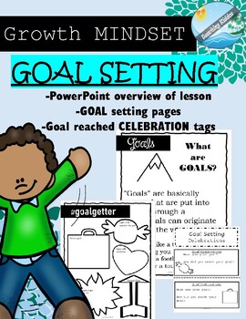 Preview of new year's eve growth mindset GOAL SETTING - Growth mindset