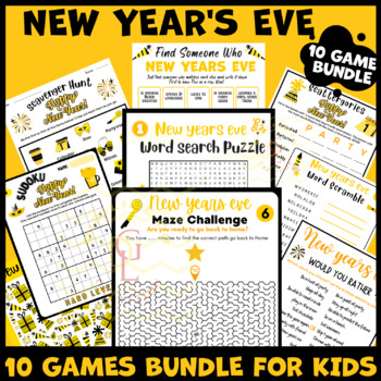 Preview of new years eve BUNDLE activity resolution independent work icebreaker middle 7th