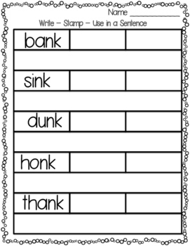 nk endings Hands-on Spelling and Phonics by Bobbi Bates | TpT