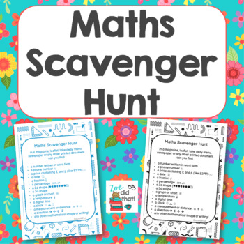 Preview of no prep mathematical scavenger hunt