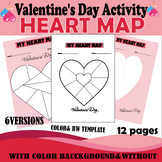 No prep valentines day activities heart map worksheet ,My 