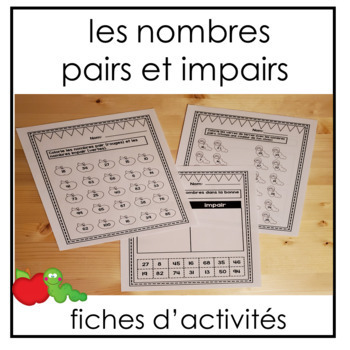 Preview of nombres pairs et impairs- even and odd numbers- French