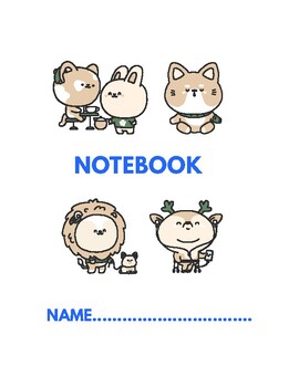 Preview of notebook : cute cartoon notebook, size 8.5"x11", 130 pages