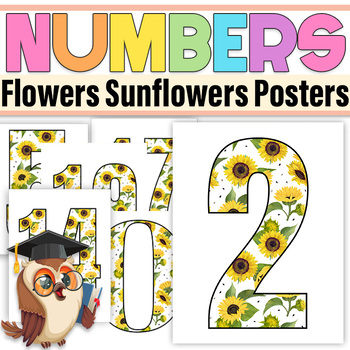 Preview of Sunflowers Bulletin Board Numbers to 20|Flowers Numbers Posters Classroom Décor