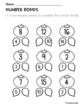 Number bonds to 20 & Addition bonds to 20 with picture | TPT