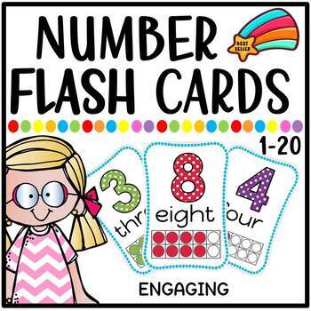 number flash cards 1 20 by silviya v murphy teachers pay teachers