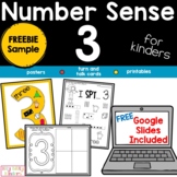 Number Sense, Number 3, FREEBIE, Google Slides, Distance Learning