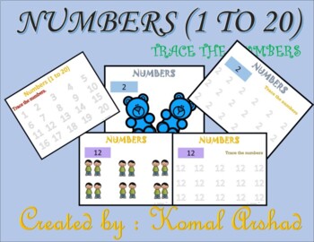 Preview of numbers ( 1 to 20 ) with pictures facility and trace the numbers