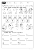numbers and colours matching worksheet