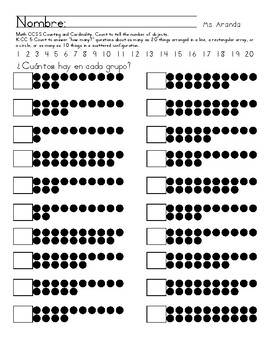 Preview of numero y cantidad al 20, number and quantity up 20