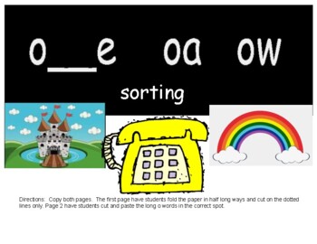 Preview of oa, ow, o__e sorting