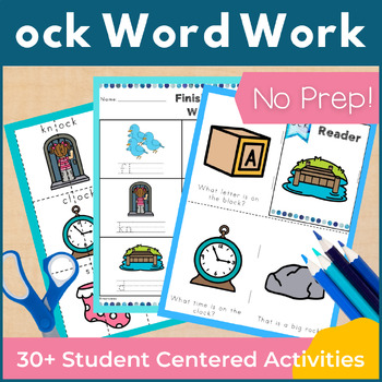 Preview of ock Word Family Word Work and Activities - Short O Word Work