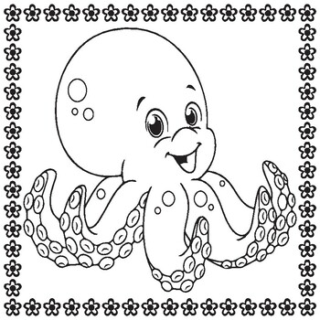 octopus colouring book for kids and child ( octopus colouring page )