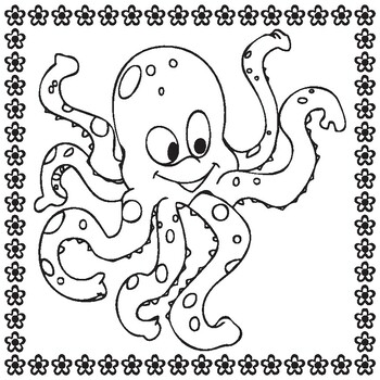 octopus colouring book for kids and child ( octopus colouring page )