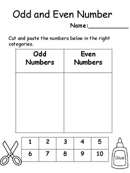 odd and even number hands-on worksheet for 1st/2nd/ESE by Little Angel ...