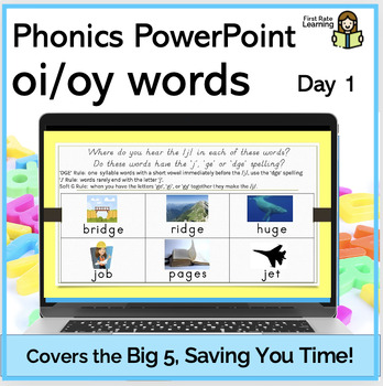 Preview of oi/oy Day1 Phonics Phonemic Awareness Digital PowerPoint