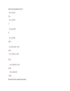 Preview of one variable, and percent increase or decrease test