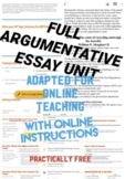 online COMPLETE ARGUMENTATIVE ESSAY UNIT - Editable - no c