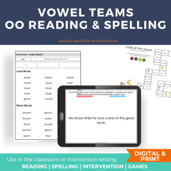 Preview of oo Reading & Spelling Lesson INCLUDES DIGITAL