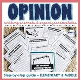 Opinion writing graphic organizer w/ prompts, reasons & ex