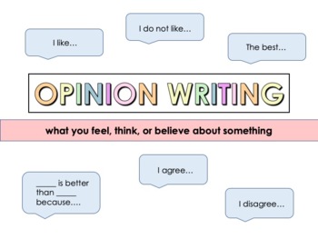 Preview of opinion writing slide