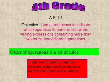 Preview of order of operations powerpoint