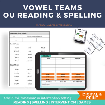 Preview of ou Reading & Spelling Lesson INCLUDES DIGITAL
