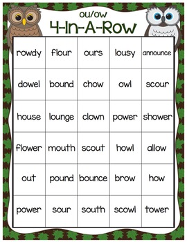 ou ow activities the big phonics box by make take teach tpt