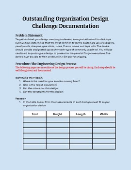 Preview of outstanding organization Design challenge Documentation