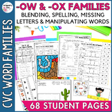 ow and ox CVC Word Family Centers Worksheets and Printable