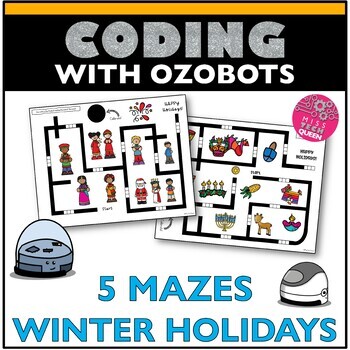 Preview of ozobots™ Maze Winter Holidays around the World Hour of Code Activities Robotics