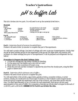 Preview of pH & Buffer Lab and Quiz