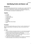 pH Lab: Identifying Acids and Bases