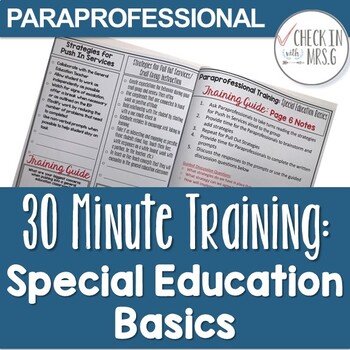 Preview of paraprofessional training special education