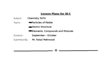 Preview of particles of matter KMT (Chemistry, Science) Editable daily lesson plans for 5+
