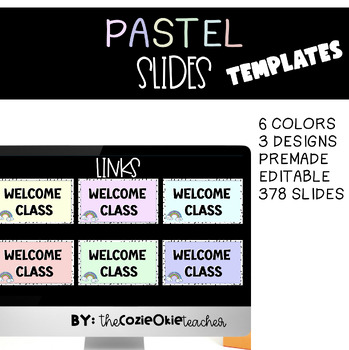 Preview of pastel slides / premade / editable / template / google / power point