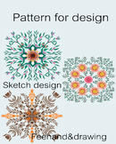 pattern sketch design feehand drawing flowers