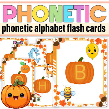 Preview of phonetic alphabet flash cards |Fall Pumpkin alphabet| phonetic alphabet Posters