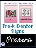 pink ombre learning center signs