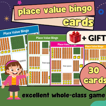 Preview of place value bingo cards, Bingo Game,1st grade place value games,printable