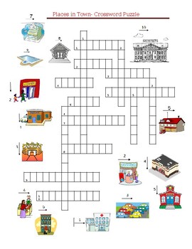 places in town crossword puzzle by Felicity Carter TPT