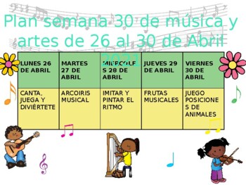 Preview of plan de actividades musicales preescolar