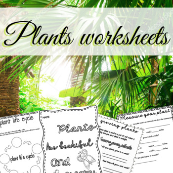 Preview of plants worksheets printable with coloring pages