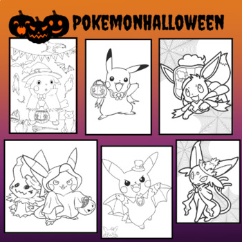 pokemon halloween coloring pages by happy chi | TPT