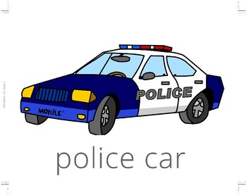 Preview of police car poster - police poster - kids poster - birthday poster