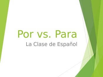 Preview of por vs. para