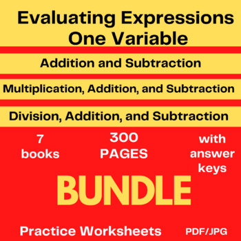 Preview of practice evaluating expressions - Digital and Print Activity -BUNDLE