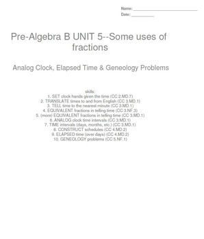 Preview of HS [Remedial] Pre-Algebra B UNIT 5:Fraction Uses (4 worksheets; 7 quizzes)