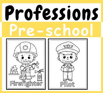 Preview of pre-school - Discovering Professions: 18 Occupations Coloring Pages for Kids