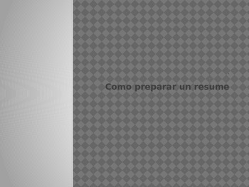 Preview of preparación del resumé para buscar un empleo